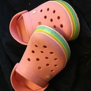 Youth Crocs with Rainbow